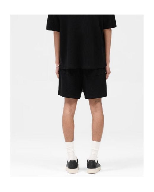Represent Black Waffle Shorts for men