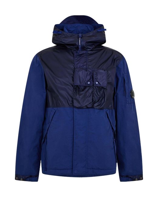 C P Company Blue Hooded Jacket for men