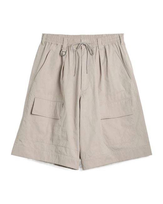 Y-3 Natural Wide-Leg Shorts for men