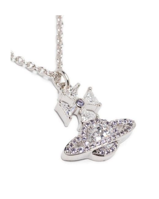 Vivienne Westwood White Orb Embellished Necklace