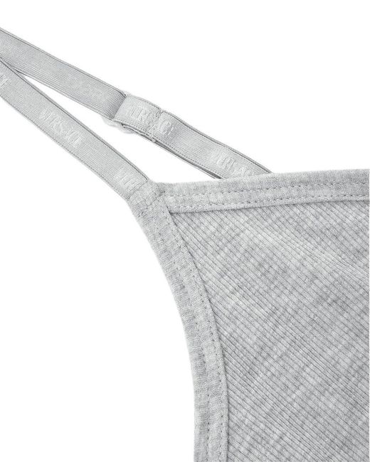 Versace Gray Logo-Patch V-Neck Bra