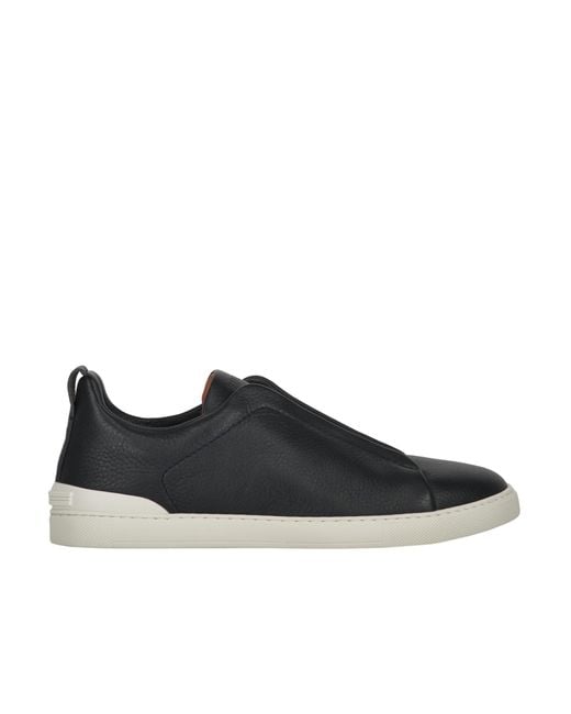 Zegna Black Low-Top Casual Shoes for men