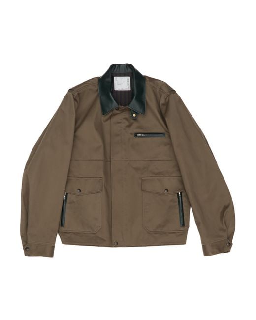 Sacai Green Chino Blouson for men