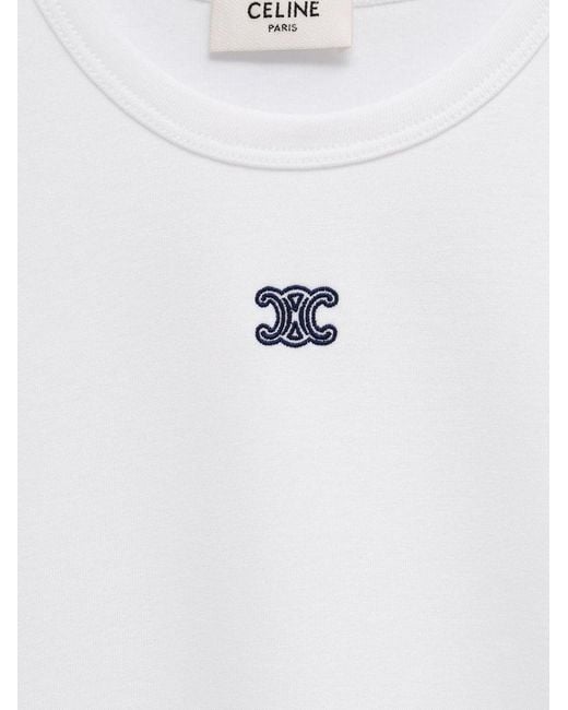 Céline White Triomphe T-Shirt