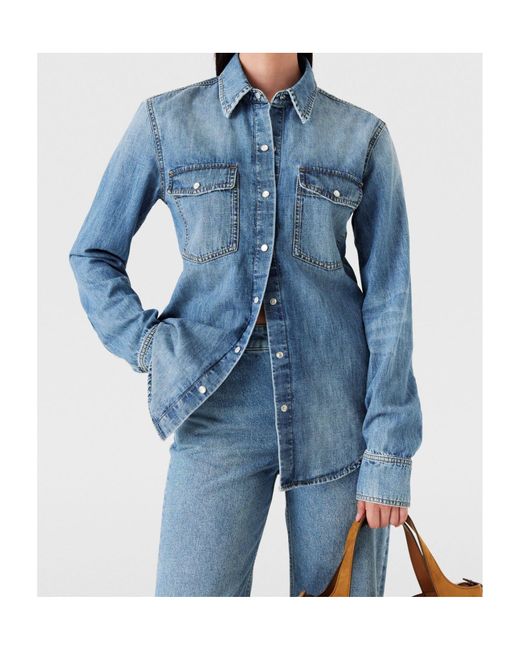 Stella McCartney Blue Vintage Wash Denim Shirt