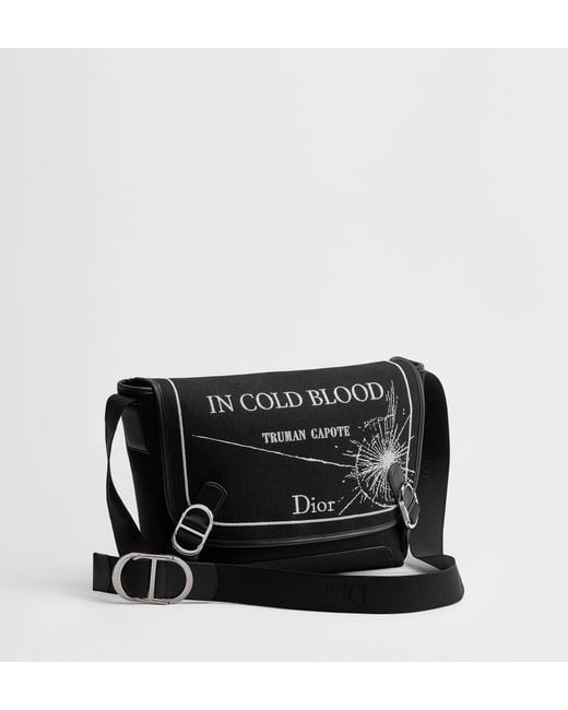 Dior Black Medium Jett Messenger Bag With Flap for men