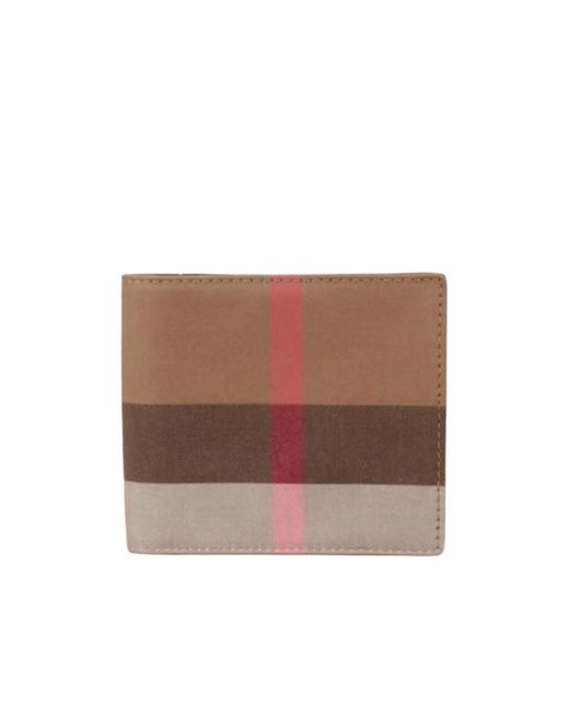 Burberry Brown Check Bifold Wallet for men