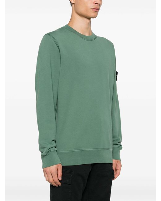 Stone Island Green Compass-Badge Sweatshirt for men