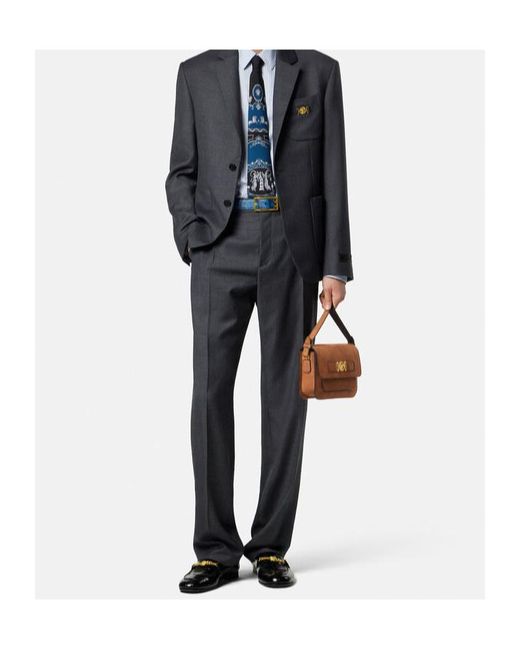 Versace Brown Medusa Biggie Messenger Bag for men