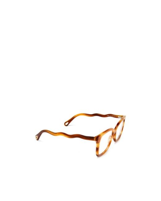 Chloé Orange Chloé Eyewear Square Frame Glasses
