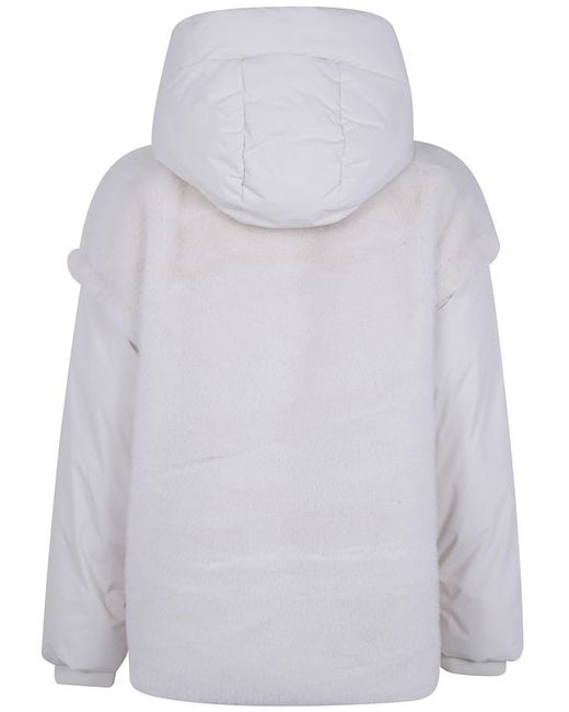Essentiel Antwerp Gray Faux-Fur Hooded Jacket
