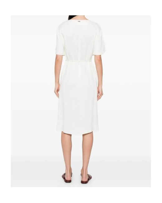 Herno Natural Tie-Waist Short-Sleeve Dress