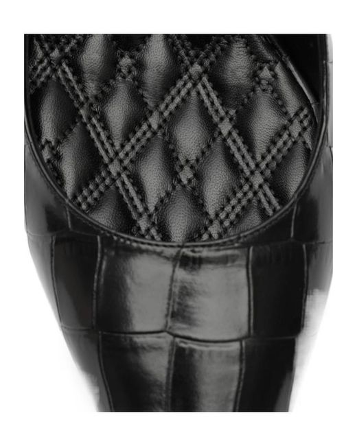 Burberry Black Crocodile-Effect Leather Dame Slingback Pumps