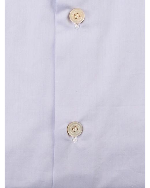 Kiton Blue Spread-Collar Button-Up Shirt for men