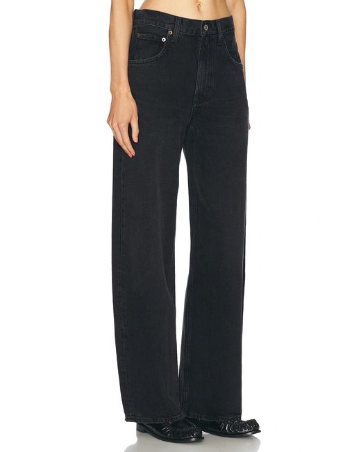 Agolde Black Five-Pocket Denim Trousers