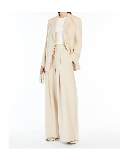 Weekend by Maxmara Natural Drawstring Straight Leg Pants