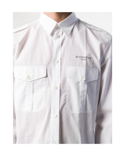 Givenchy White Logo Pocket Shirt for men