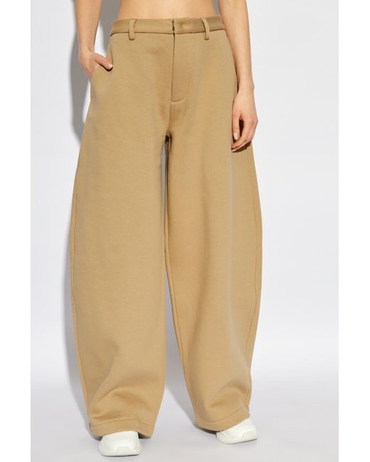 DSquared² Natural Icon Logo Wide Leg Trousers