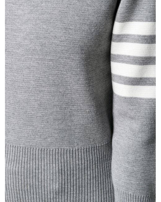 Thom Browne Gray Milano Stitch Classic 4-Bar Pullover