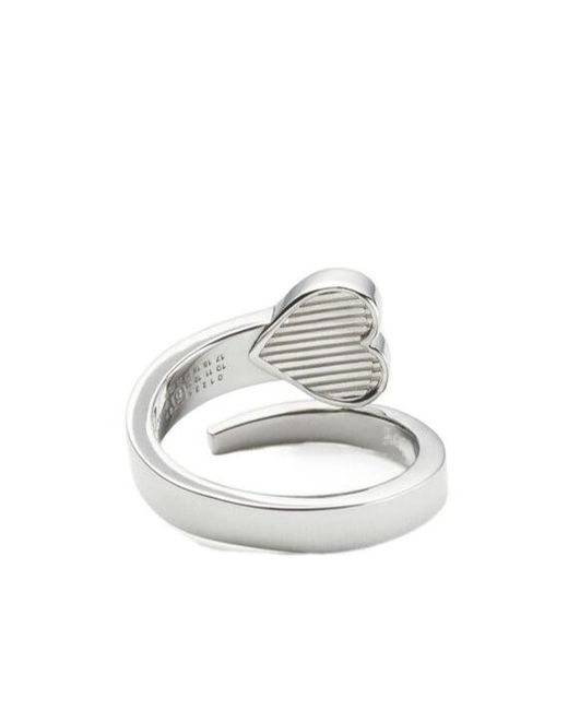 MM6 by Maison Margiela White Arrow Heart Open Ring
