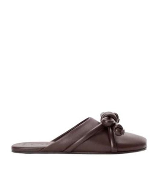 Loewe Brown Flamenco Knot Mules