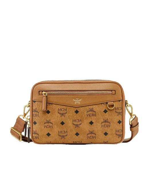 MCM Brown Diamond Small Camera Bag for men
