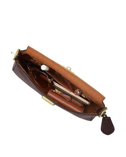 COACH Brown Etta Small Flap Handbag