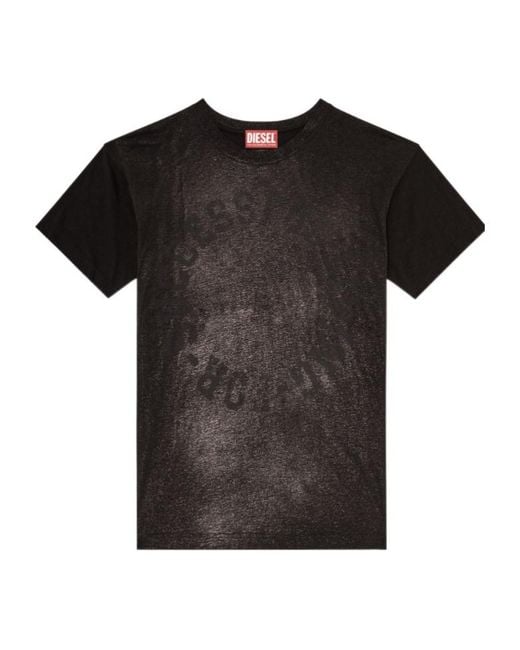 DIESEL Black T-Norm-Aa2 Foil-Print T-Shirt for men
