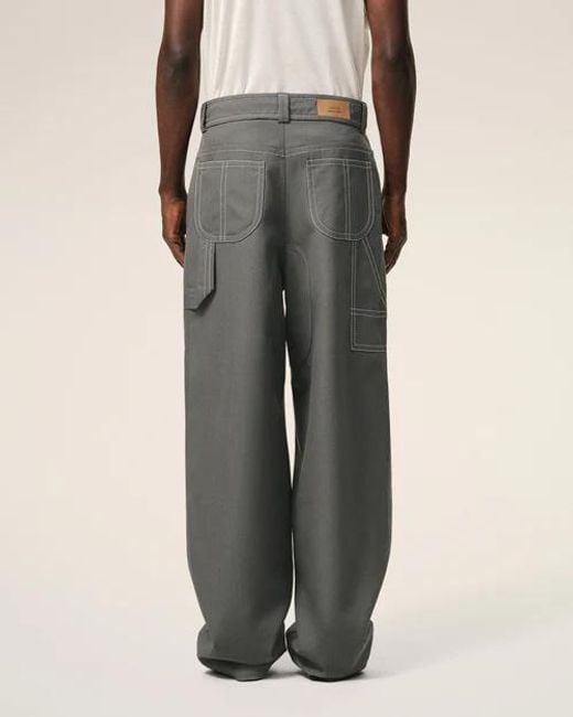 AMI Gray Ami Worker Trousers for men