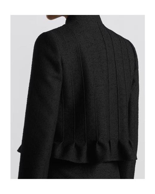 Dior Black Button-Up Peplum Detailed Jacket