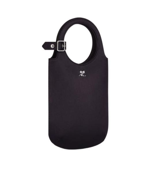 Courreges Blue Courrèges Slim Holy Satin Tote Bag