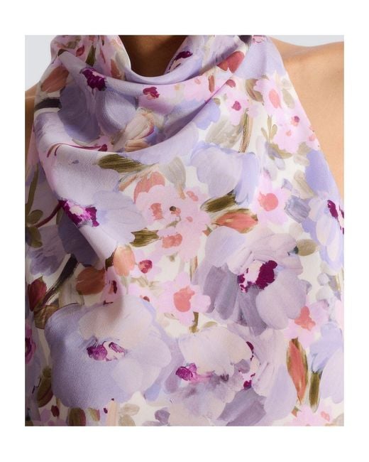 Balmain Purple Floral Halterneck Top