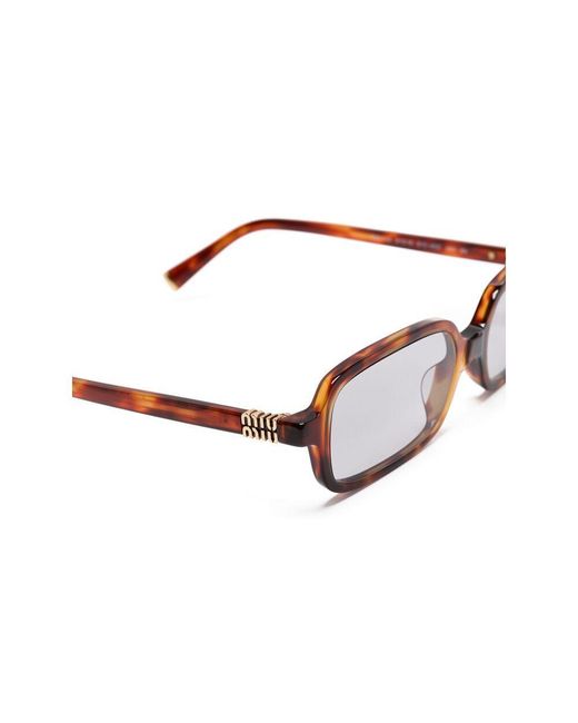 Miu Miu White Rectangular Sunglasses