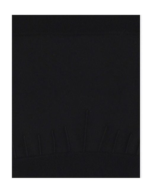 McQueen Black Off-Shoulder Knitted Top