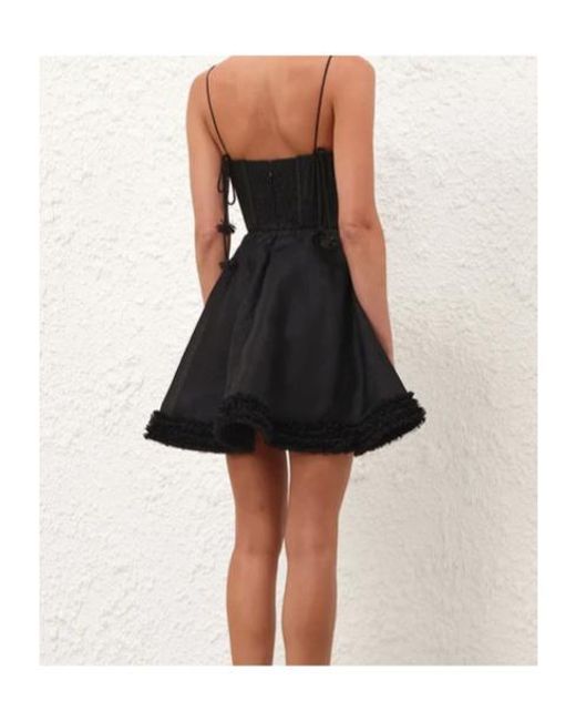 Zimmermann Black Luna Ruffled Mini Dress
