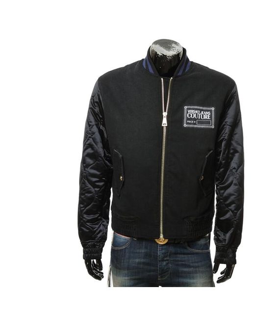 Versace Jeans Black Logo Baseball Jacket for men