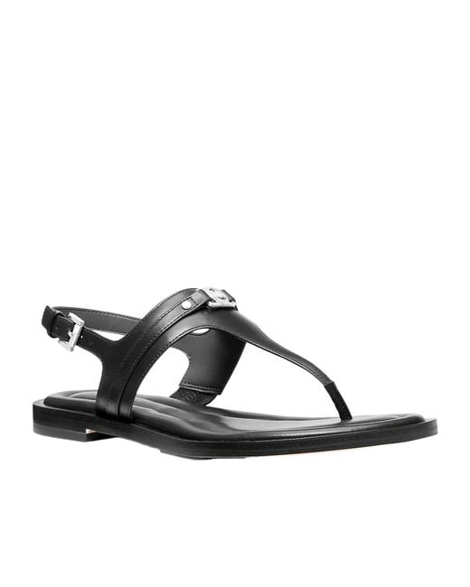 MICHAEL Michael Kors Black Mandy T-Strap Sandals