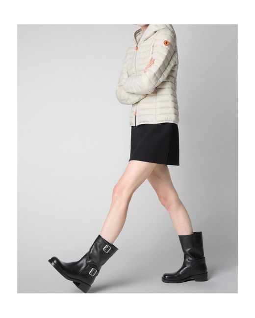 Save The Duck Gray Daisy Hooded Puffer Jacket