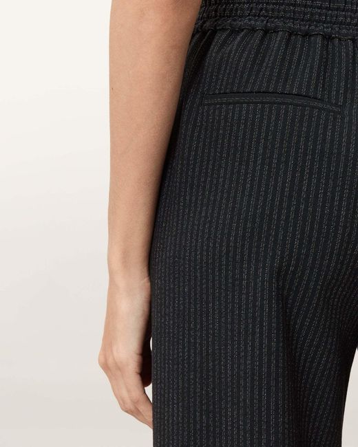 AllSaints Black Aleida Pinstripe Pants