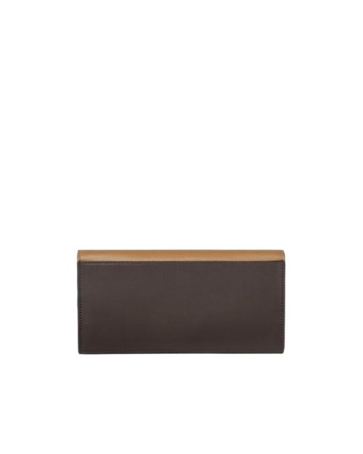 Fendi White Ff Diamonds Chain-Linked Continental Wallet