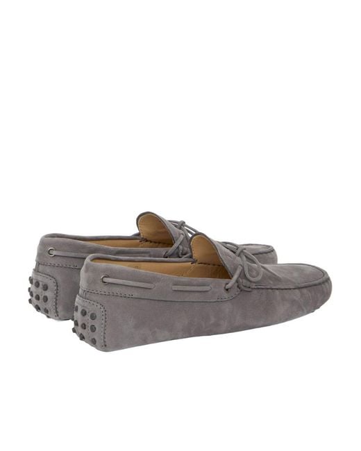 Tod's Gray Round Toe Slip-On Loafers for men