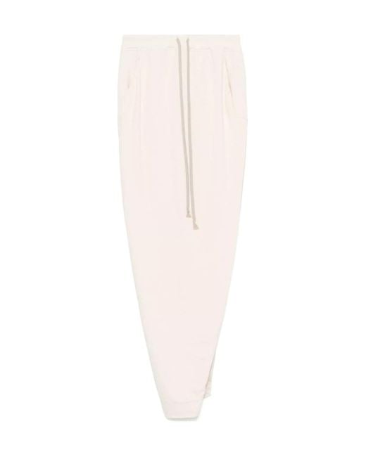 Rick Owens White Drawstring Pull-On Pillar Maxi Skirt