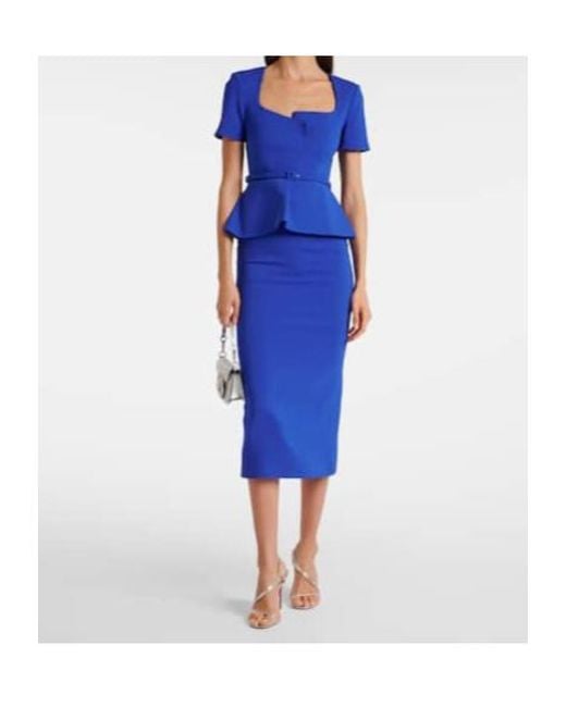 Roland Mouret Blue Short Sleeve Dress