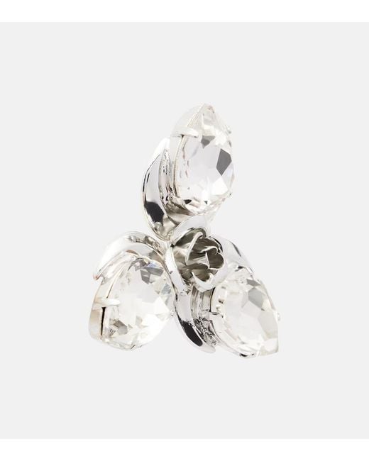 Magda Butrym White Crystal-Set Earrings