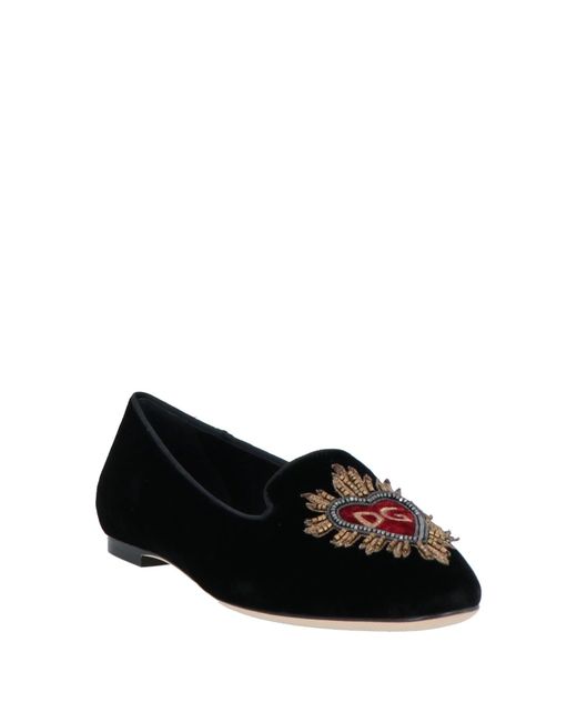 Dolce & Gabbana Black Round Toe Loafers