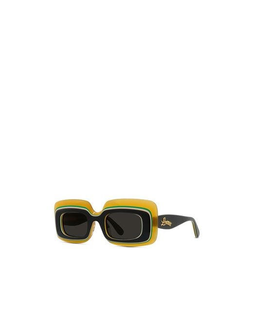 Loewe Yellow Rectangular Frame Sunglasses
