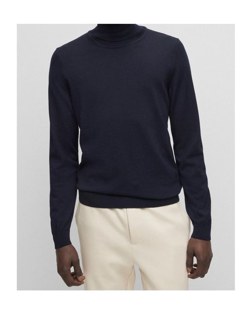 Boss Blue Boss Roll-Neck Knitted Jumper for men