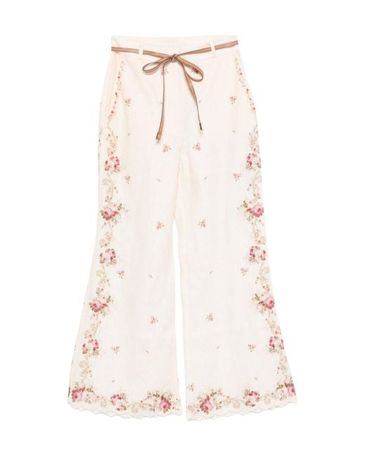 Zimmermann Natural Patience Belted Flare Pants