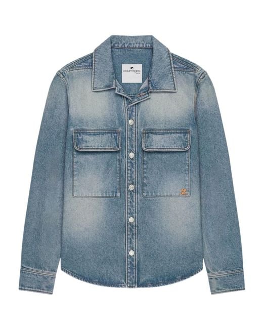 Courreges Blue Courrèges Workwear Denim Shirt for men