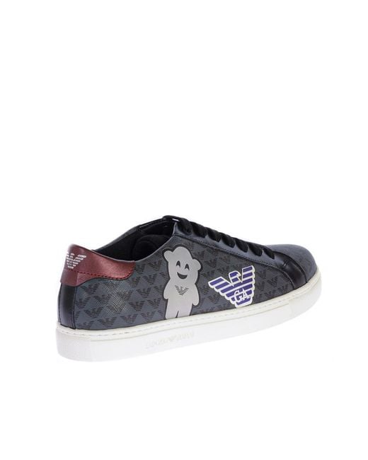 Emporio Armani Black Low-Top Sports Shoes for men